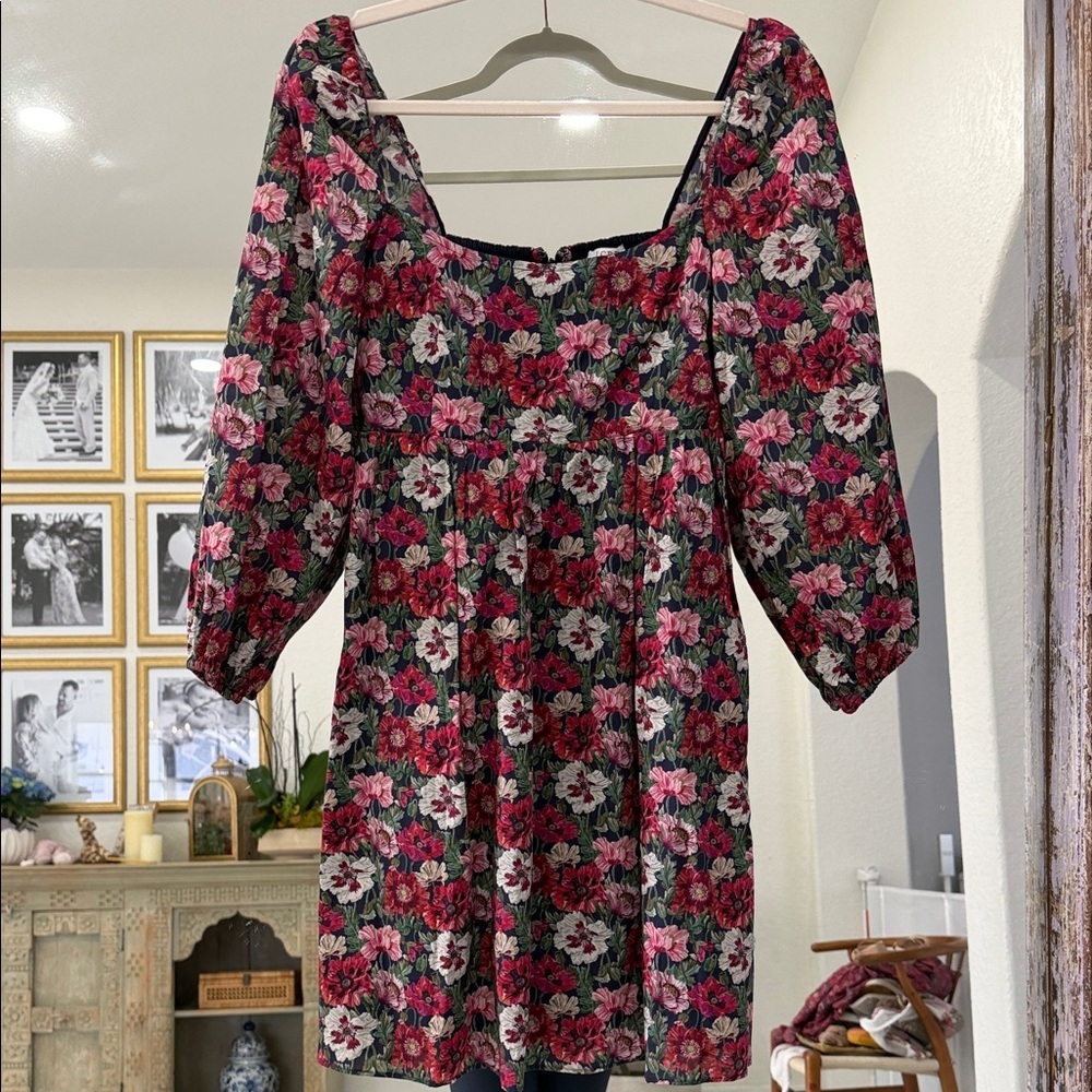 J. Crew Puff-sleeve mini dress in Liberty® poppy Amelie floral